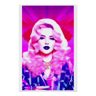 Póster A magia glamour de um beijo azul soprado
