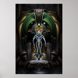 Poster A Majestade De Trilia Fractal Fantasy Retrato
