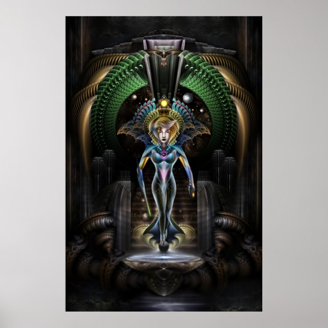 Poster A Majestade De Trilia Fractal Fantasy Retrato (Frente)