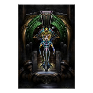 Póster A Majestade De Trilia Fractal Fantasy Retrato