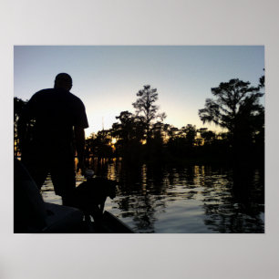 Póster A man and his dog on the Bayou