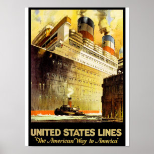 Póster "A maneira americana a América "