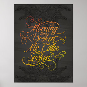 Poster a manhã quebrou a cor do café