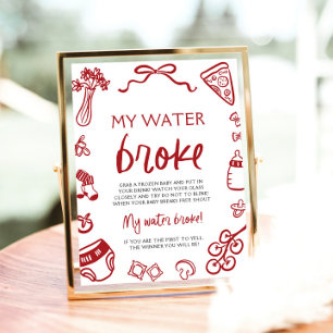 Poster A Mão Desenhou Italiano Meu Jogo De Chá de fraldas