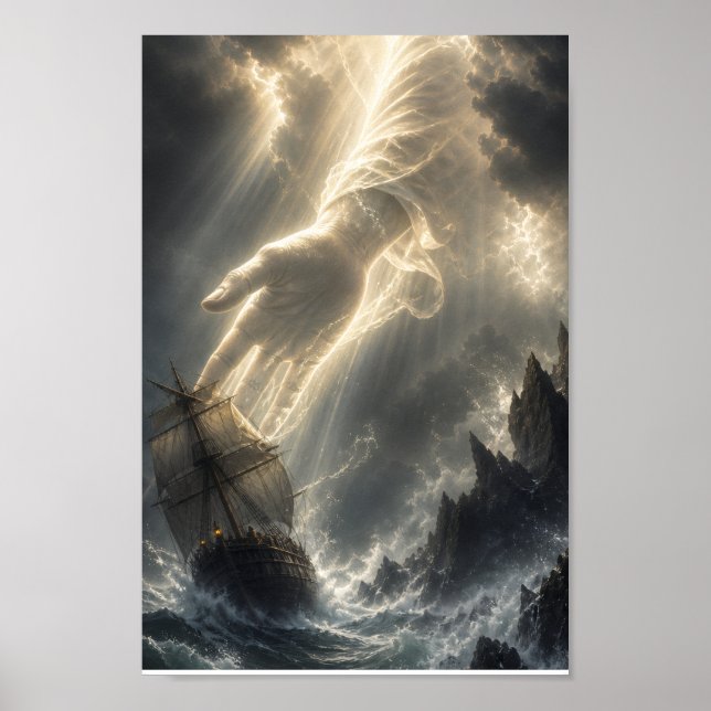 Poster A Mão Orientadora de Deus - Em mares tempestuosos (Frente)
