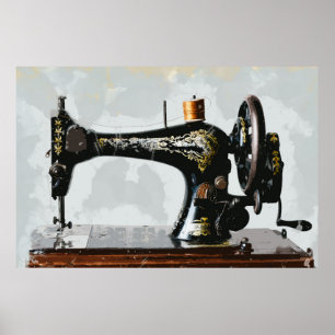 Póster A máquina de costura do vintage apenas gosta da