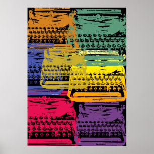 Poster a máquina de escrever - escuro