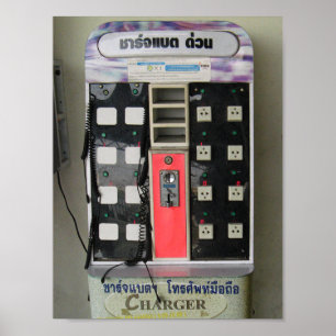 Póster A máquina de venda automática da carga do telefo