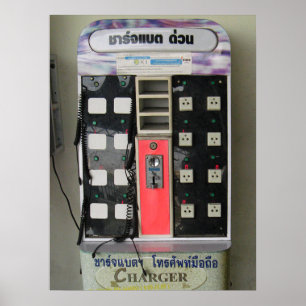 Póster A máquina de venda automática da carga do telefo