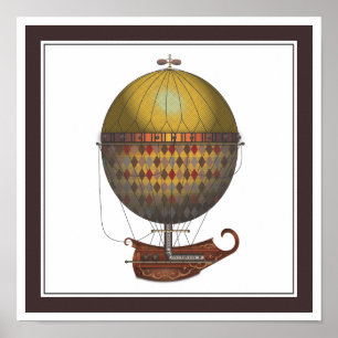 Póster A máquina de vôo de Nautisme Steampunk do