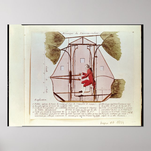 Poster A máquina voadora de Jean Pierre Blanchard (Frente)