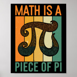 Poster A Matemática É Um Pedaço De Pi Dia Do Pi Retro Pro