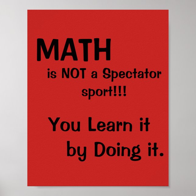 Poster A matemática não é um esporte espectador (Frente)