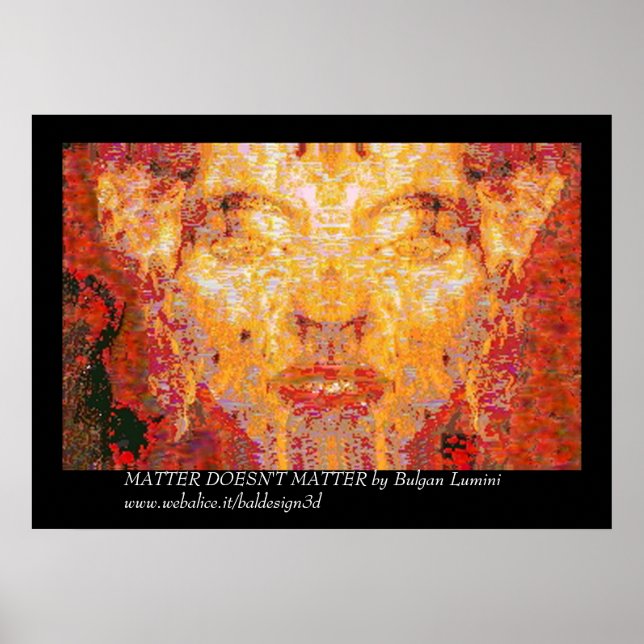 Póster A MATÉRIA NÃO IMPORTA Máscara Fractal em Vermelho  (Frente)