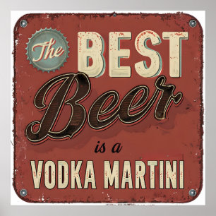 Poster A melhor cerveja é a Vodka Martini - Bar retrô