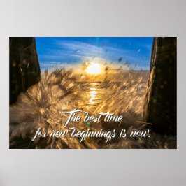Poster A melhor hora para começar é agora citação inspira