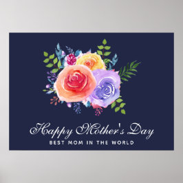 Poster A melhor mãe nos Rosas do Dia de as mães do Mundo