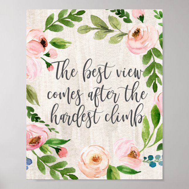 Poster A Melhor Visão Vem Depois Da Escala Mais Difícil (Frente)