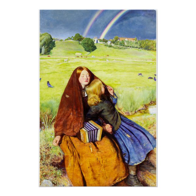 Póster A Menina Cega por John Everett Millais (Frente)