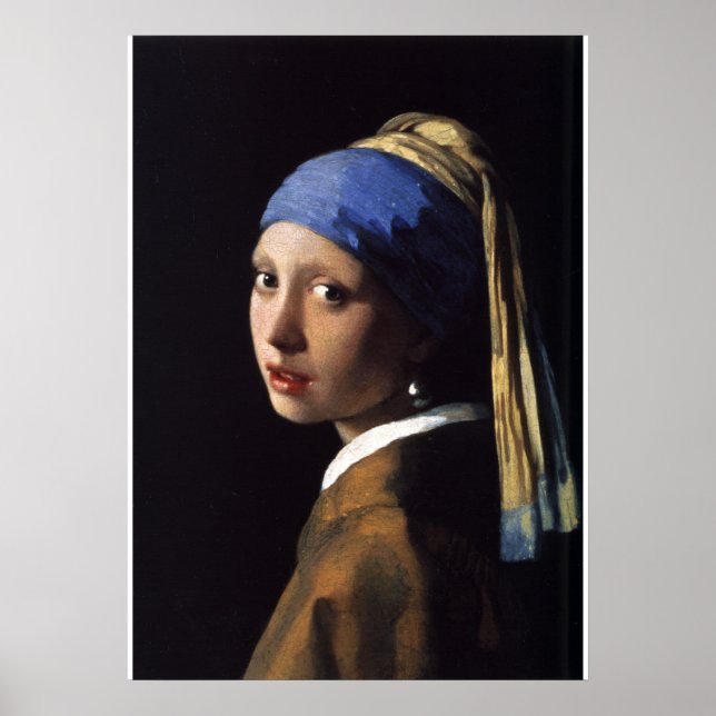 Póster A Menina Com o Brinco de Pérola por Vermeer (Frente)