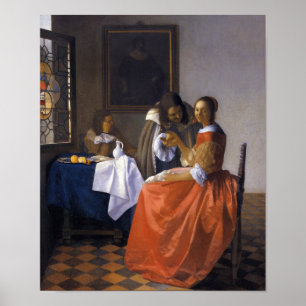 Póster A menina com o Wineglass