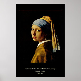Póster A menina com um turbante/menina com o brinco da