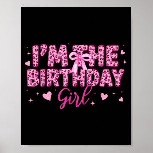 Poster A menina de aniversário leopardo guepardo rosa ani