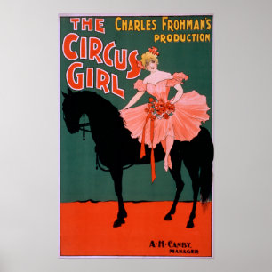 Póster A menina do circo - mulher no teatro do cavalo