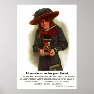 Póster A menina exterior. Cerca de 1911.