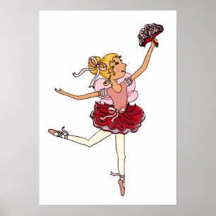 Poster A menina loura do dançarino da bailarina caçoa o