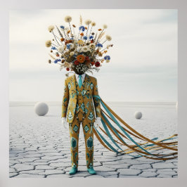 Poster A Mente em Flor: Odisseia Surrealista no Deserto F