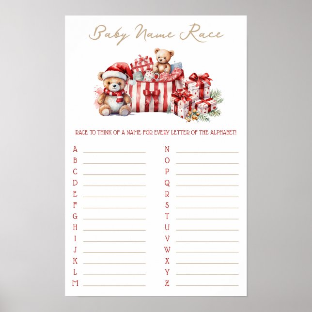 Poster A Merry Little Baby Shower Baby Shower Game (Frente)