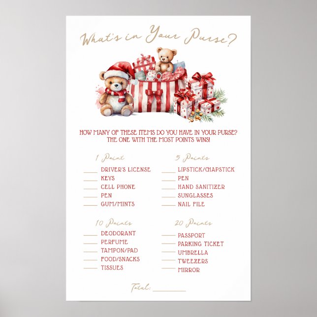 Poster A Merry Little Baby Shower Baby Shower Game (Frente)