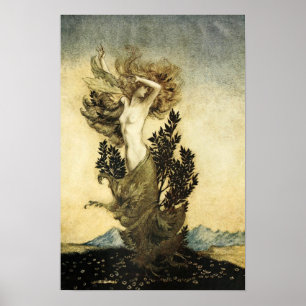Póster A metamorfose de Daphne em uma árvore