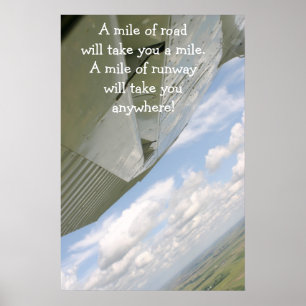 Póster A milha da asa A do avião de estrada tomar-lhe-á