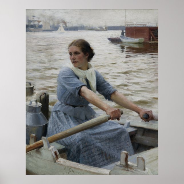 Poster A Milkmaid, 1889, por Albert Edelsense (Frente)