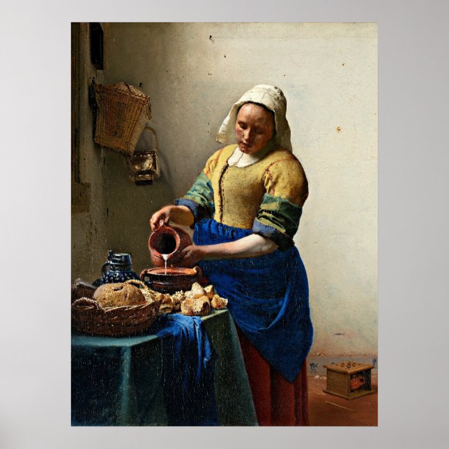 Poster A Milkmaid, pintura popular, (Frente)