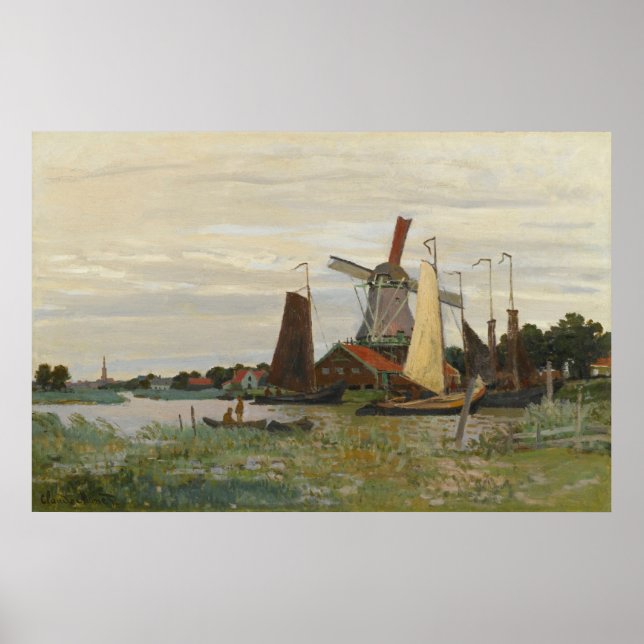 Poster A Mill In Zandam - Claude Monet - 1871 (Frente)