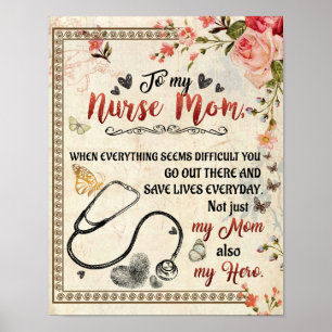 Poster À Minha Enfermeira Mãe Presente, Carta De Amor F