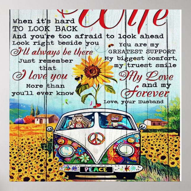 Poster À Minha Esposa Presente | Carta Para Ela | Casa De (Frente)