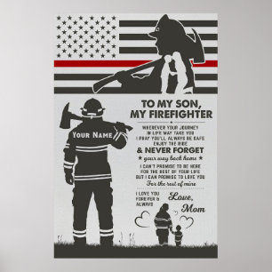 Poster à minha linda mãe bombeiro, presentes de dia de 
