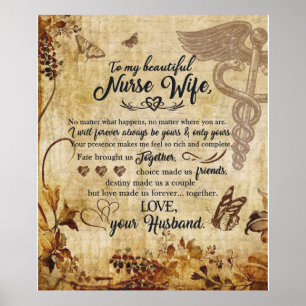 Poster À Minha Linda Mulher Enfermeira Do cobertor Do Ma