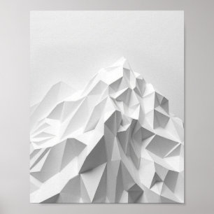 Poster A Montanha Branca: Um Escultu Geométrico Minimalis