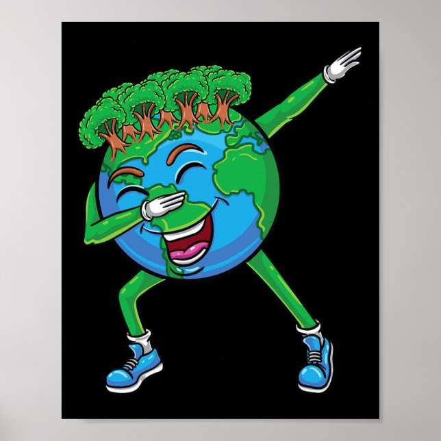 Poster A Morder A Terra Para Crianças Do Dia Da Terra (Frente)