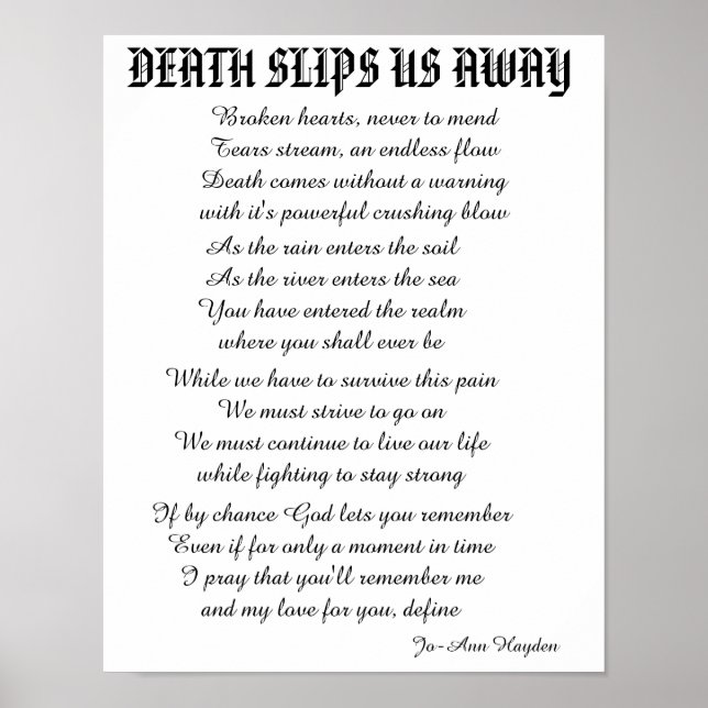 Poster A MORTE NOS ESGOTA DO poema (Frente)