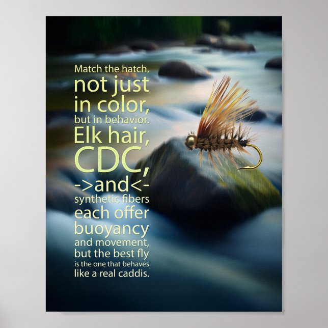 Poster A Mosca Caddis de Cabelo de Alce Icônica (Frente)