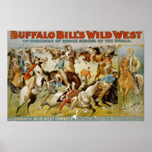 Póster A mostra ocidental selvagem de Buffalo Bill
