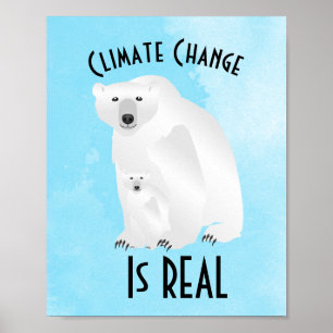 Poster A mudança climática do urso polar é um verdadeiro