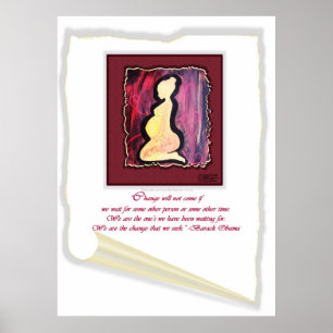 Póster A "mudança não virá…" Citações de Barack Ob