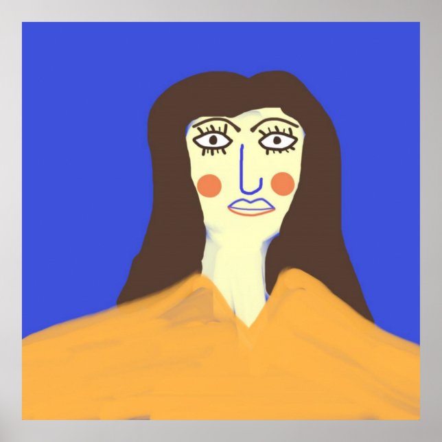 Poster a mulher abstrato art (Frente)